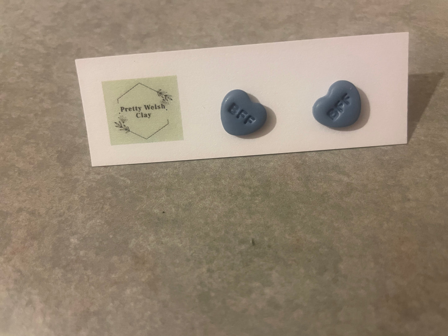 BFF Love heart studs