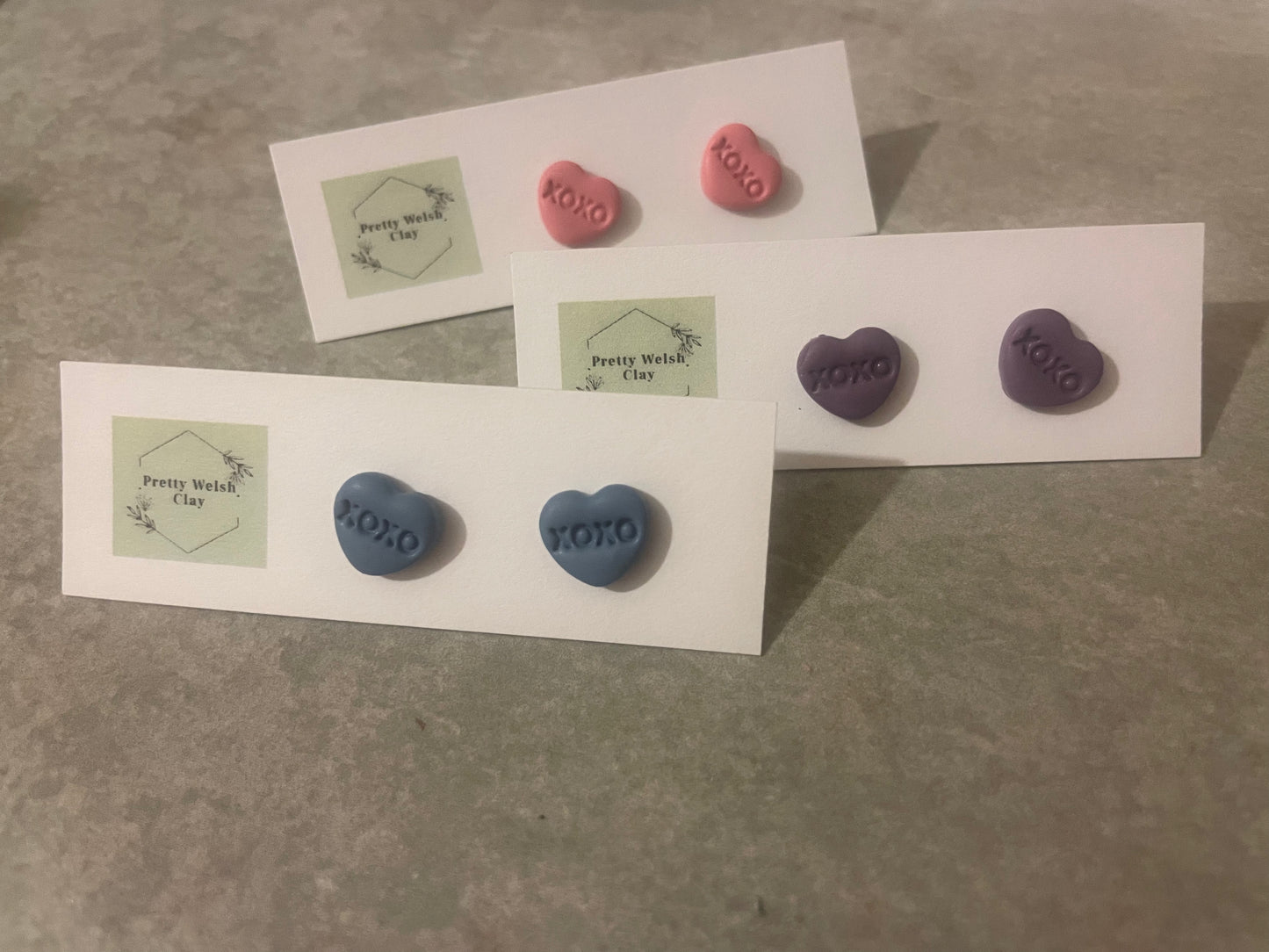 XOXO love hearts studs